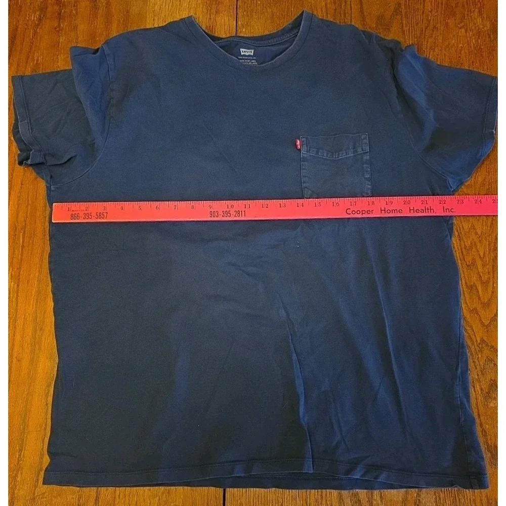 Levi's The Pocket Tee Standard Fit‎ Men's Size XXL Blue Cotton T Shirt Levis